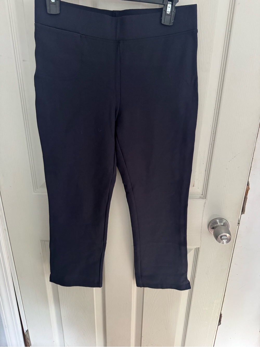 Quince Women Ultra-Stretch Ponte Kick Flare Pants Navy M - Picture 2 of 14